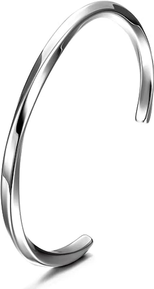 Silver_Bracelet_For_Men_Men_Cuff_Adjustable_Accessories_|_Waterproof,_Anti-Tarnish_Bracelet,_Rust-Free,_Skin_Friendly