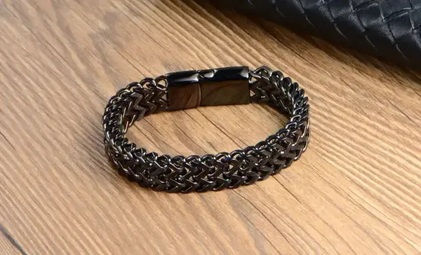 Black_Bracelets_For_Men_And_Boys_|_Magnet_Lock_Bracelet_,_Dual_Curb_Magnetic_Chain_Bracelet_For_Gift_|_Waterproof,_Anti-Tarnish_Bracelet,_Rust-Free,_Skin_Friendly