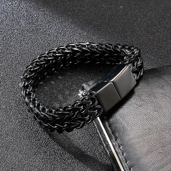 Black_Bracelets_For_Men_And_Boys_|_Magnet_Lock_Bracelet_,_Dual_Curb_Magnetic_Chain_Bracelet_For_Gift_|_Waterproof,_Anti-Tarnish_Bracelet,_Rust-Free,_Skin_Friendly