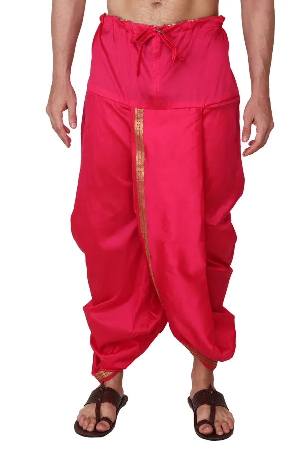 Rani_Readymade_Dhoti_For_Men|_Elastic_Waistband_Stitched_Mens_Silk_Dhoti_Pant_Set