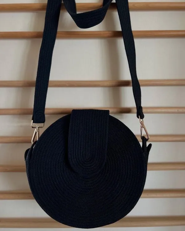 FictionStyle Round Handknitted Jute Bag Casual Stylish Handbag