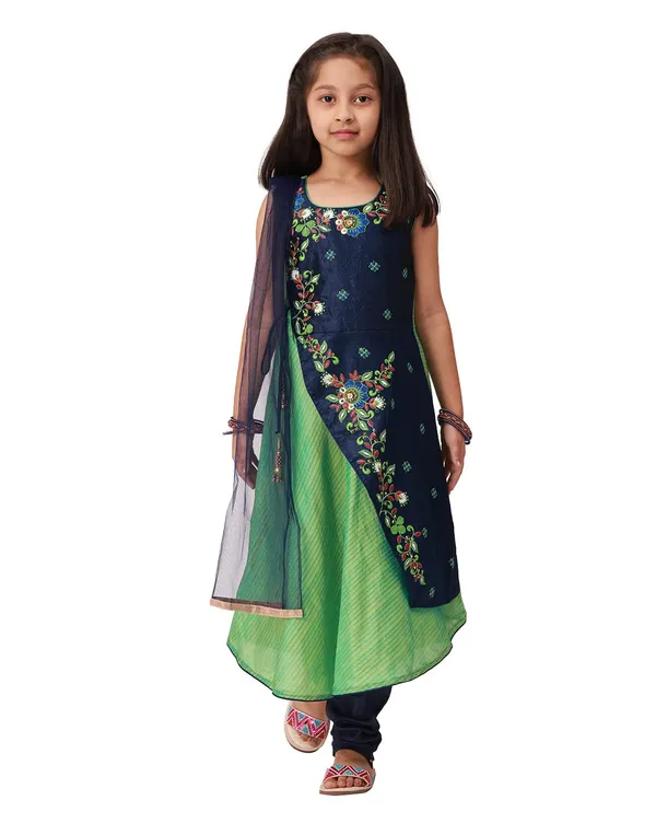 Green_Ethnic_Churidar_Salwar_Suit_for_Kids