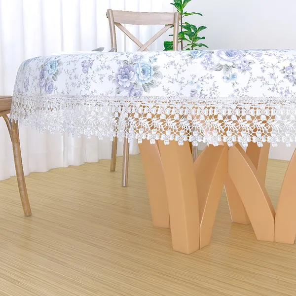 Lace_Jute_Cotton-Small_Flower_Blue_Design_Round_Table_Cover