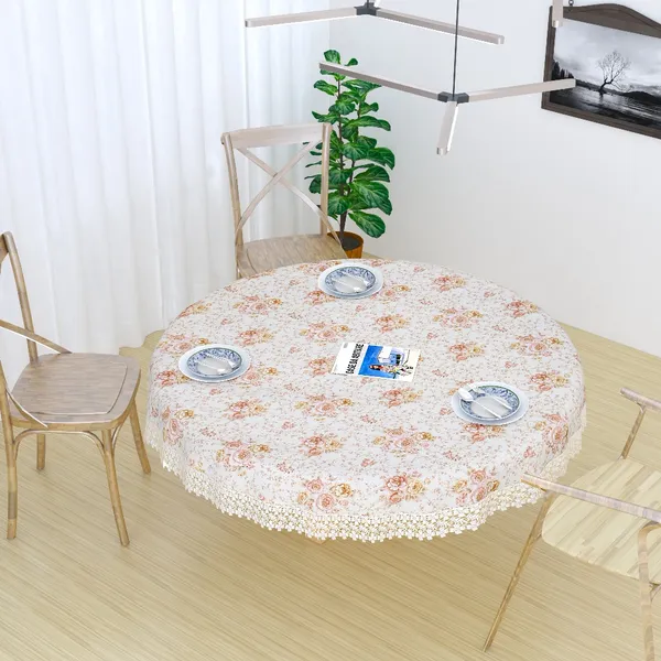 Peach_Jute_Cotton_Printed_Small_Floral_Design,_4_Seater_Round-Table_Cover_(60_Inches_Round)