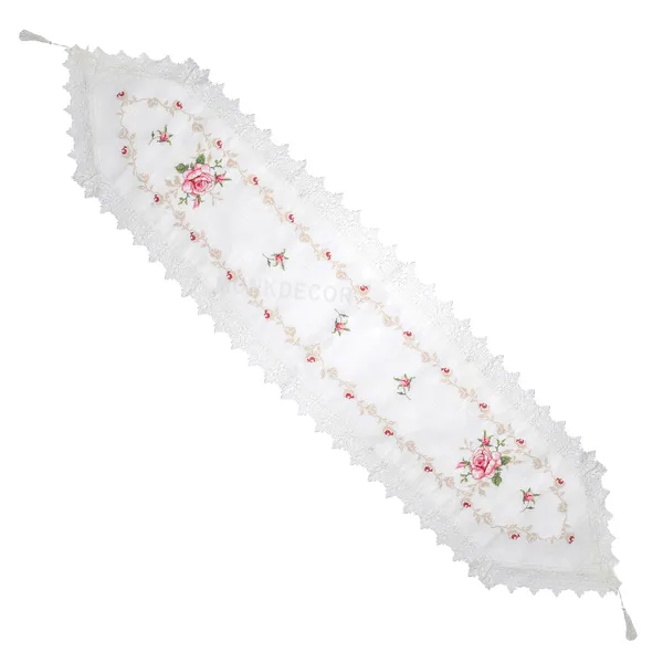 Pink_Cross_Stitch_Embroidery_Rose_Design_Dining_Table_Runner_[15x70_Inches]