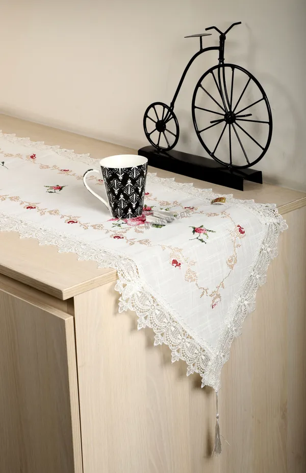 Pink_Cross_Stitch_Embroidery_Rose_Design_Dining_Table_Runner_[15x70_Inches]