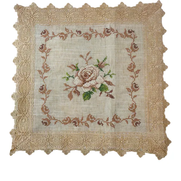 Set_Of_2_Brown_Cross_Stitch_Design_Cushion_Cover_[16x16_Inches]