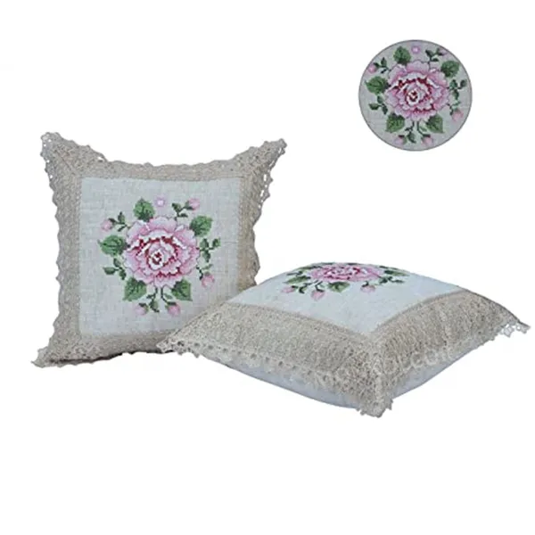 Set_Of_5_Pink_Cross_Stitch_Design_Cushion_Cover_[16x16_Inches]