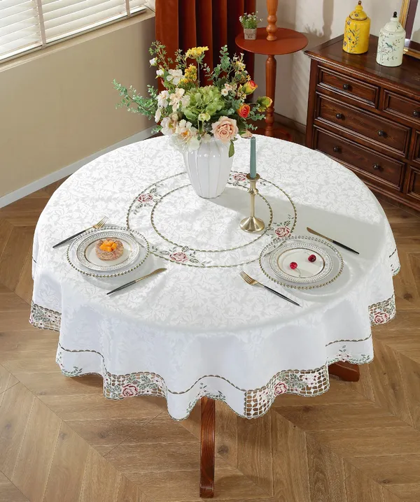 Maroon_Satin_Cutwork_Wht_Design_Table_Cover_Round