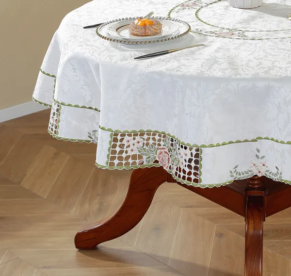 Peach_Satin_Cutwork_Wht_Design_Table_Cover_Round
