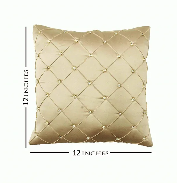 Set_Of_2_Beige_Satin_Diamond_Design_Cushion_Cover_[24x24_Inches]