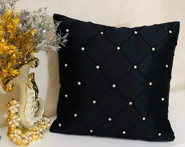 Set_Of_2_Black_Satin_Diamond_Design_Cushion_Cover_[24x24_Inches]