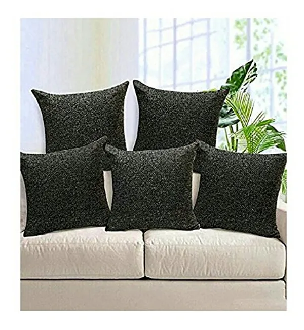 Set_Of_2_Black_Jute_Jute_Design_Cushion_Cover_[24x24_Inches]