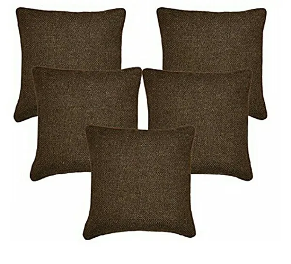 Set_Of_2_Brown_Jute_Jute_Design_Cushion_Cover_[24x24_Inches]