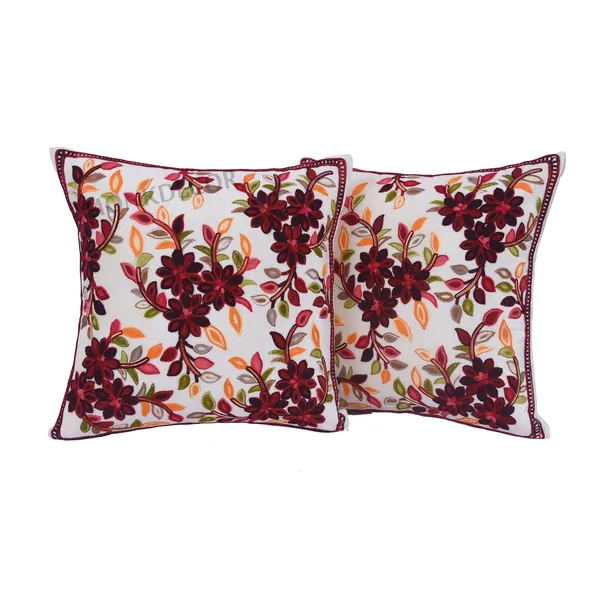 Set_Of_2_White_velvet_Kashmiri_Kadhai_Design_Cushion_Cover_[16x16_Inches]