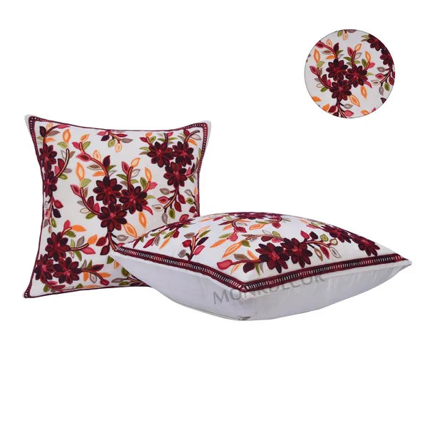 Set_Of_2_White_velvet_Kashmiri_Kadhai_Design_Cushion_Cover_[16x16_Inches]