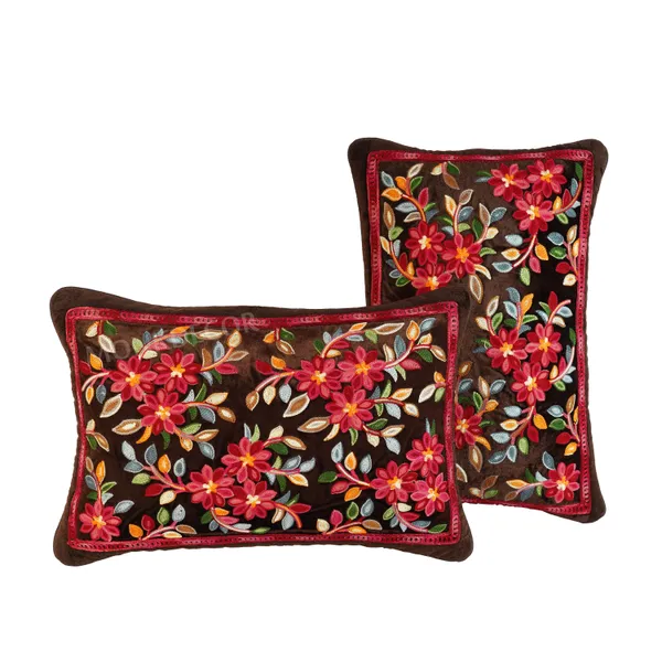 Set_Of_2_Brown_velvet_Kashmiri_Kadhai_Design_Cushion_Cover_[12x18_Inches]