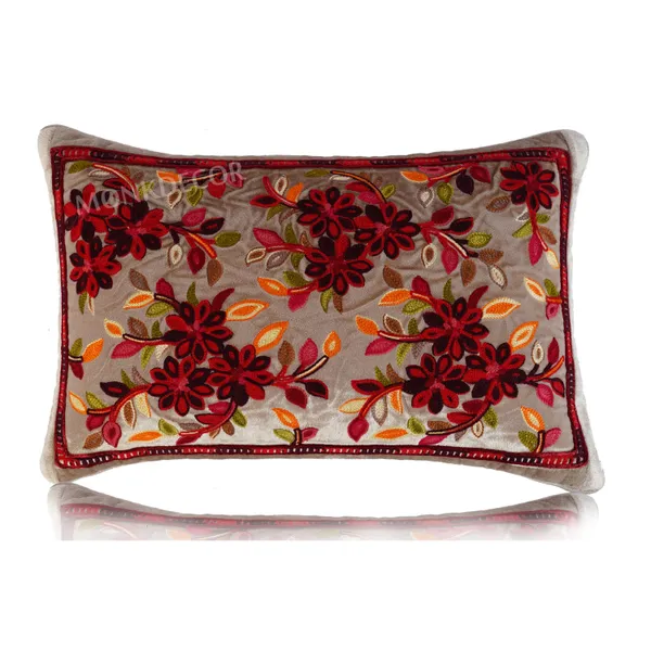 Set_Of_2_Cappuccino_velvet_Kashmiri_Kadhai_Design_Cushion_Cover_[12x18_Inches]