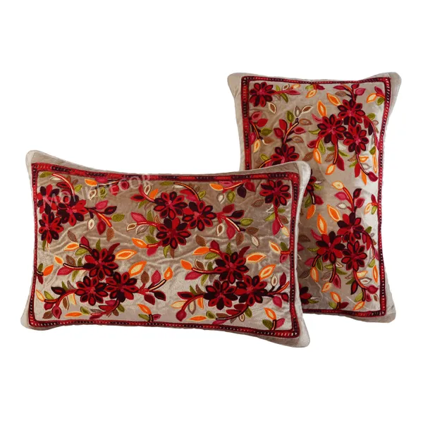 Set_Of_2_Cappuccino_velvet_Kashmiri_Kadhai_Design_Cushion_Cover_[12x18_Inches]