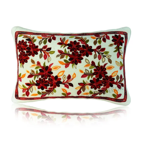 Set_Of_2_White_velvet_Kashmiri_Kadhai_Design_Cushion_Cover_[12x18_Inches]