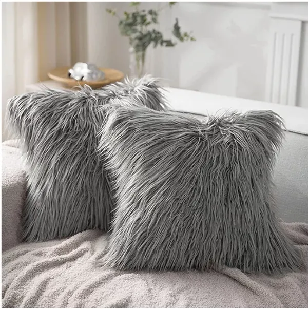 Grey_velvet_Long_Fur_Design_Cushion_Cover_1_Piece_[24x24_Inches]