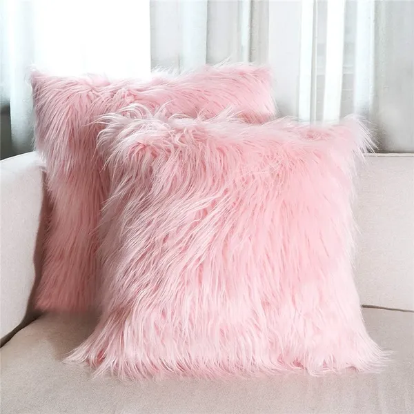 Pink_velvet_Long_Fur_Design_Cushion_Cover_1_Piece_[24x24_Inches]