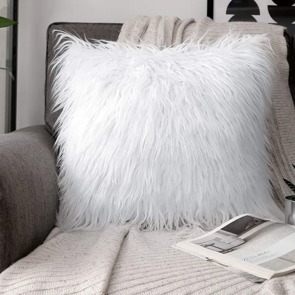 White_velvet_Long_Fur_Design_Cushion_Cover_1_Piece_[24x24_Inches]