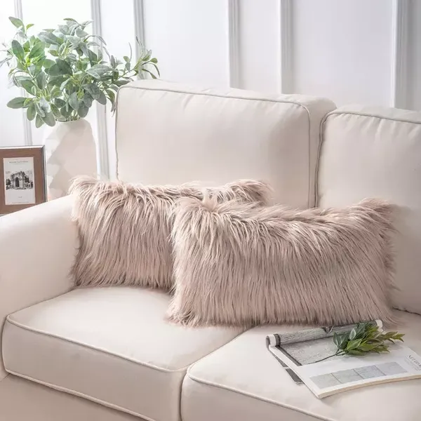 Beige_velvet_Long_Fur_Design_Cushion_Cover_[12x18_Inches]