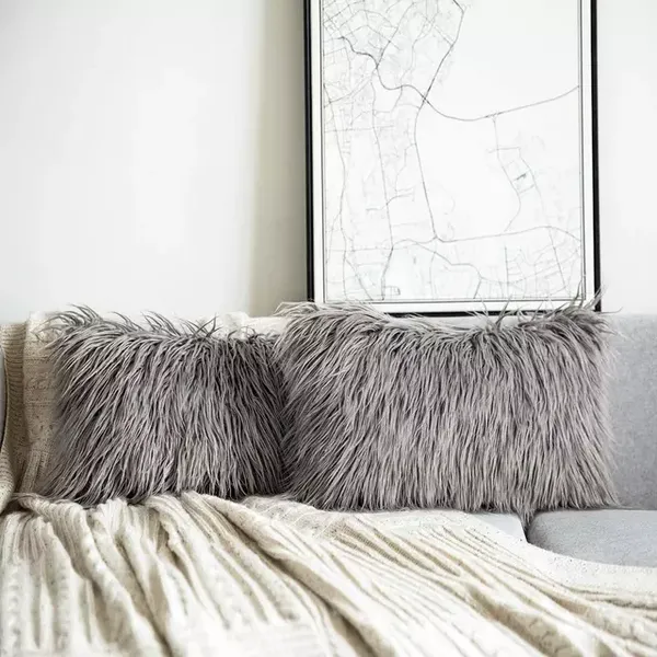 Set_Of_2_Grey_velvet_Long_Fur_Design_Cushion_Cover_[12x18_Inches]