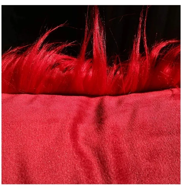 Set_Of_2_Red_velvet_Long_Fur_Design_Cushion_Cover_[16x16_Inches]