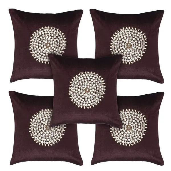 Set_Of_2_Brown_velvet_Mandala_Design_Cushion_Cover_[16x16_Inches]
