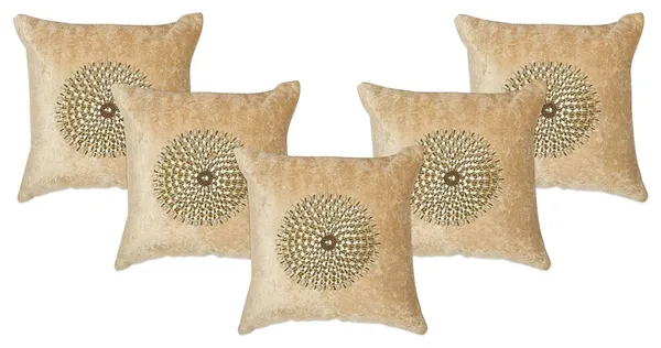 Set_Of_5_Beige_velvet_Mandala_Design_Cushion_Cover