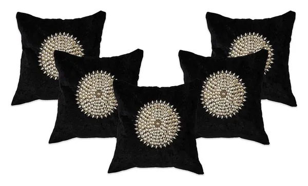 Set_Of_5_Black_velvet_Mandala_Design_Cushion_Cover_[16x16_Inches]