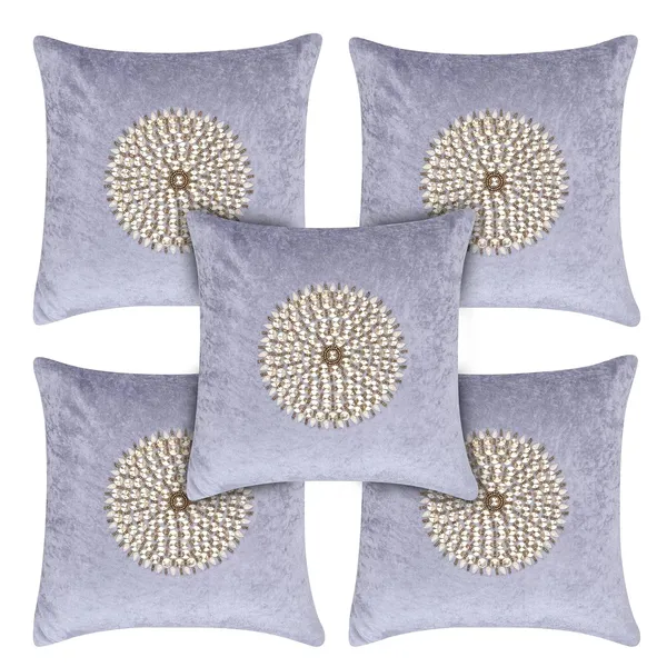 Set_Of_5_Grey_velvet_Mandala_Design_Cushion_Cover_[16x16_Inches]