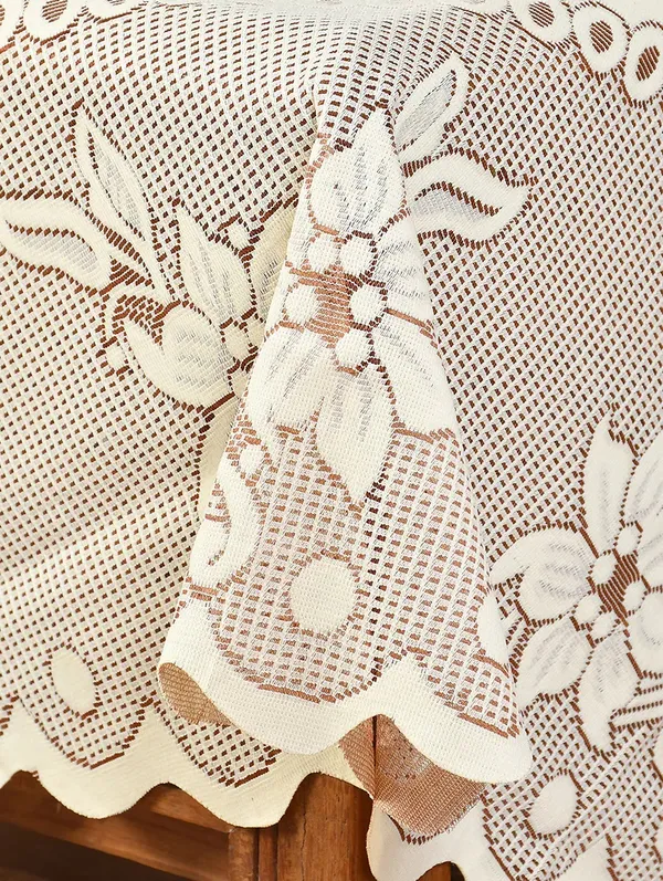 Round_Table_Cover_Poly_Cotton_Floral_Elegant_Design_Tablecloth/Cream_Table_Cover