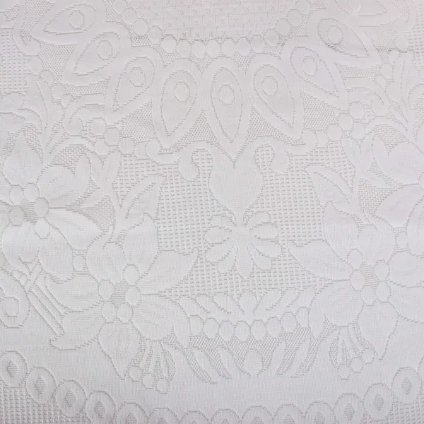 White_Net_Cotton_Plain_Design_Table_Cover_Round