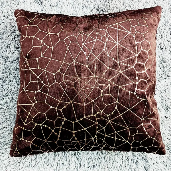 Set_Of_5_Brown_velvet_New_Dot_Line_Design_Cushion_Cover_[16x16_Inches]