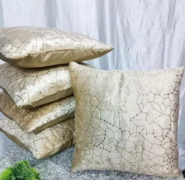 Set_Of_5_Gold_velvet_New_Dot_Line_Design_Cushion_Cover_[16x16_Inches]