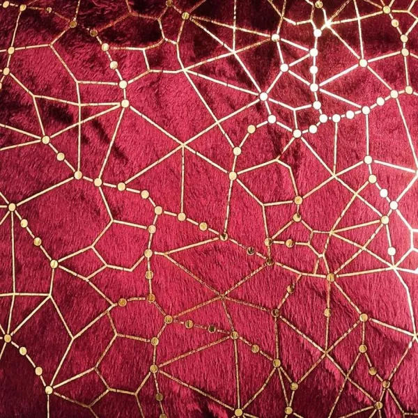 Set_Of_5_Maroon_velvet_New_Dot_Line_Design_Cushion_Cover_[16x16_Inches]