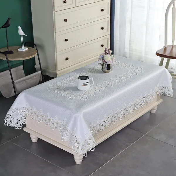 White_Starch_Polyster_Plain_Lace_Design_Table_Cover_[40_X_60_Inches]