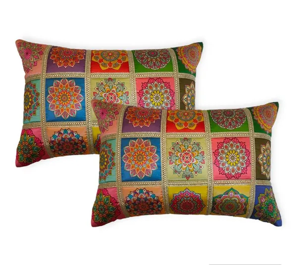 Set_Of_2_Multicolor_Polyester_Rangoli_Design_Cushion_Cover_[12x18_Inches]