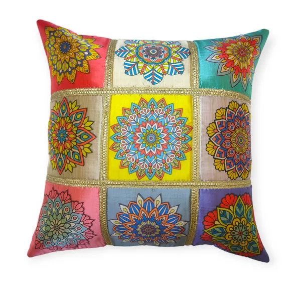 Set_Of_5_Multicolor_Polyester_Rangoli_Design_Cushion_Cover_[16x16_Inches]