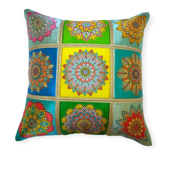 Set_Of_5_Yellow_Polyester_Rangoli_Design_Cushion_Cover_[16x16_Inches]
