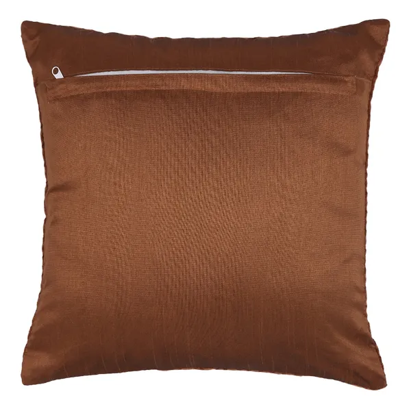 Set_Of_5_Copper_velvet_Self_Check_Design_Cushion_Cover_[16x16_Inches]