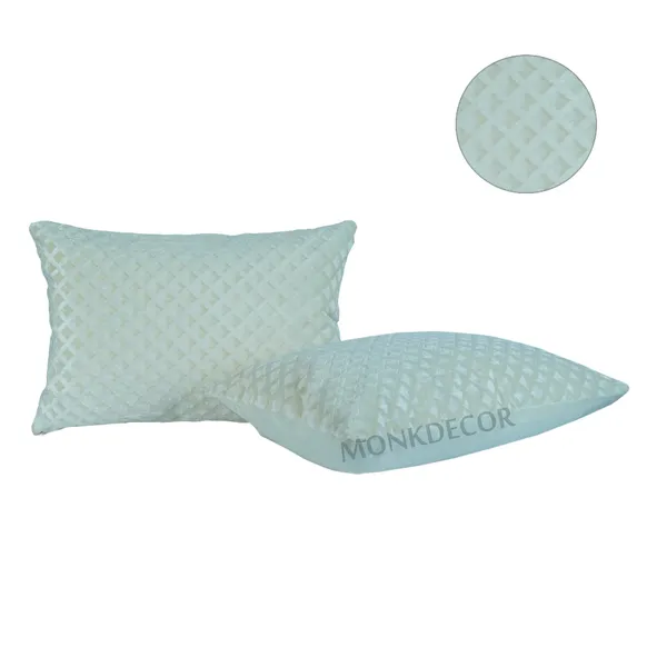 Set_Of_2_Off_White_velvet_Self_Check_Design_Cushion_Cover_[12x18_Inches]