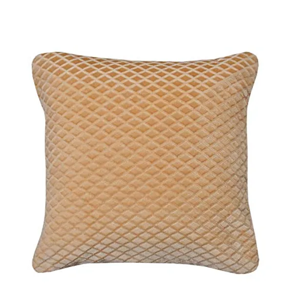 Set_Of_2_Fawn_velvet_Self_Check_Design_Cushion_Cover_[24x24_Inches]