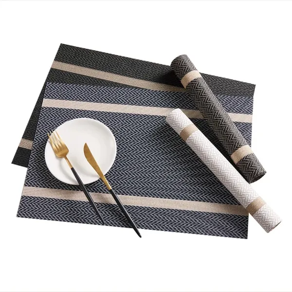 Pack_of_4_Blue_Pvc_Check_Box_Basket_Heat_Resistant_Dining_Table_Placemats-_[12x18_Inches]