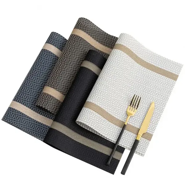 Pack_of_4_White_Pvc_Check_Box_Basket_Heat_Resistant_Dining_Table_Placemats-_[12x18_Inches]