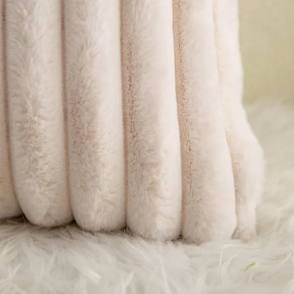 Set_Of_2_Cream_velvet_Stripe_Fur_Design_Cushion_Cover