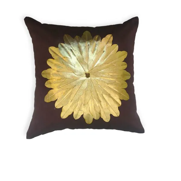 Set_Of_5_Brown_Silk_Sunshine_Design_Cushion_Cover_[16x16_Inches]